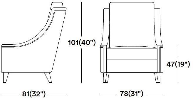 Tirolo Кресло из ткани с подлокотниками с высокой спинкой Victoria 019 p - Вид №8