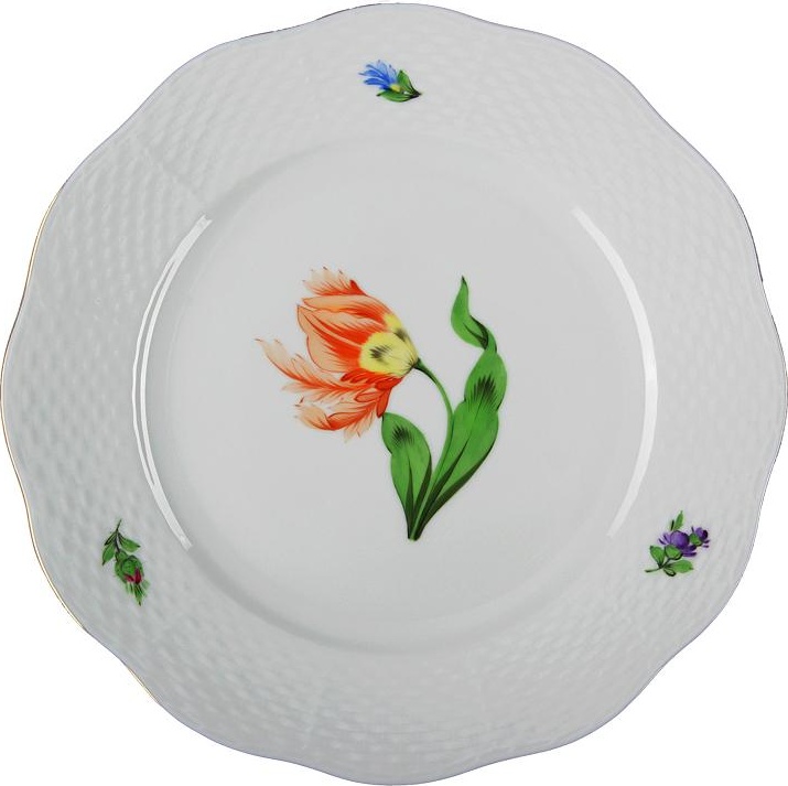 53466 Herend Тарелка обеденная 25,5см "Китти" (оранжевая) Фарфор 