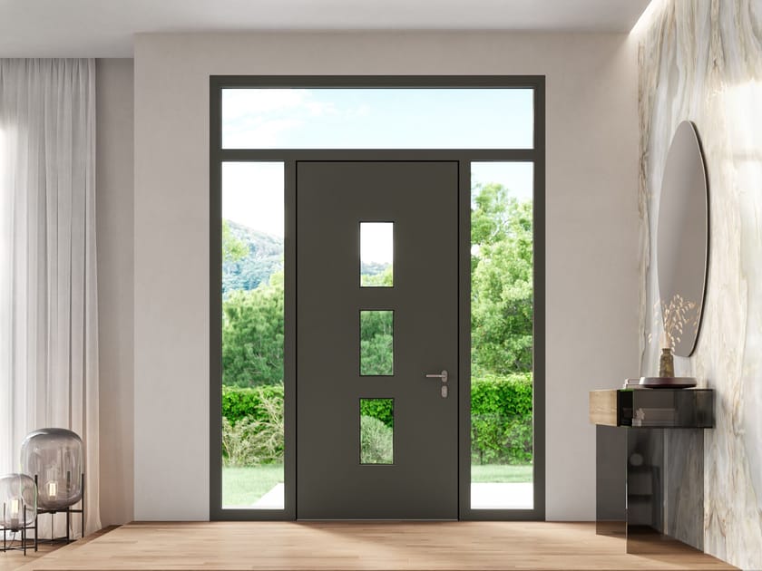 Алюминиевая входная дверь со стеклянными панелями WnD ATRIUM 75 - CLASSIC ARCH-00084890