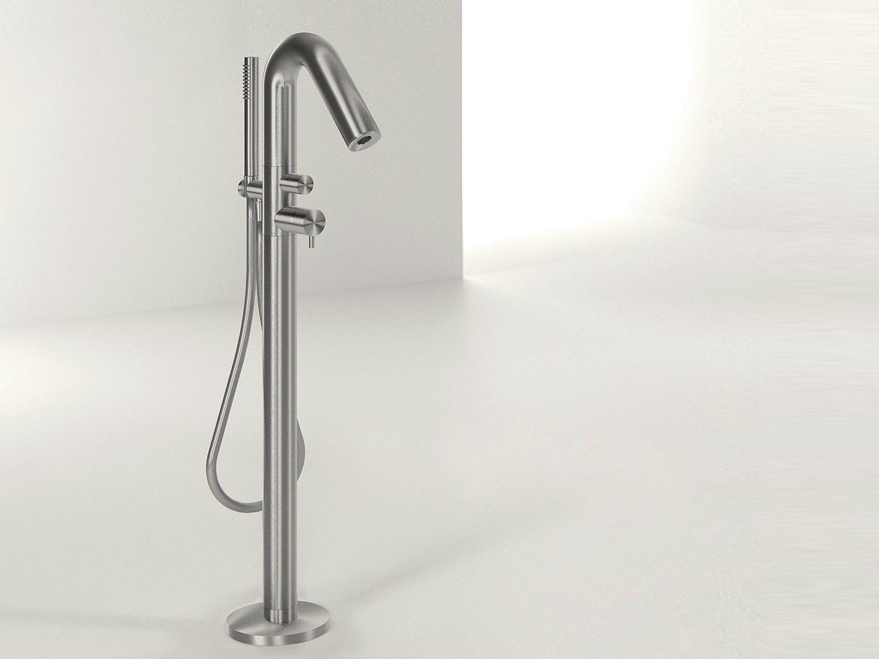 Смеситель для ванны из нержавеющей стали с ручным душем Ritmonio Diametro35 Inox ARCH-00088628 - Вид №1