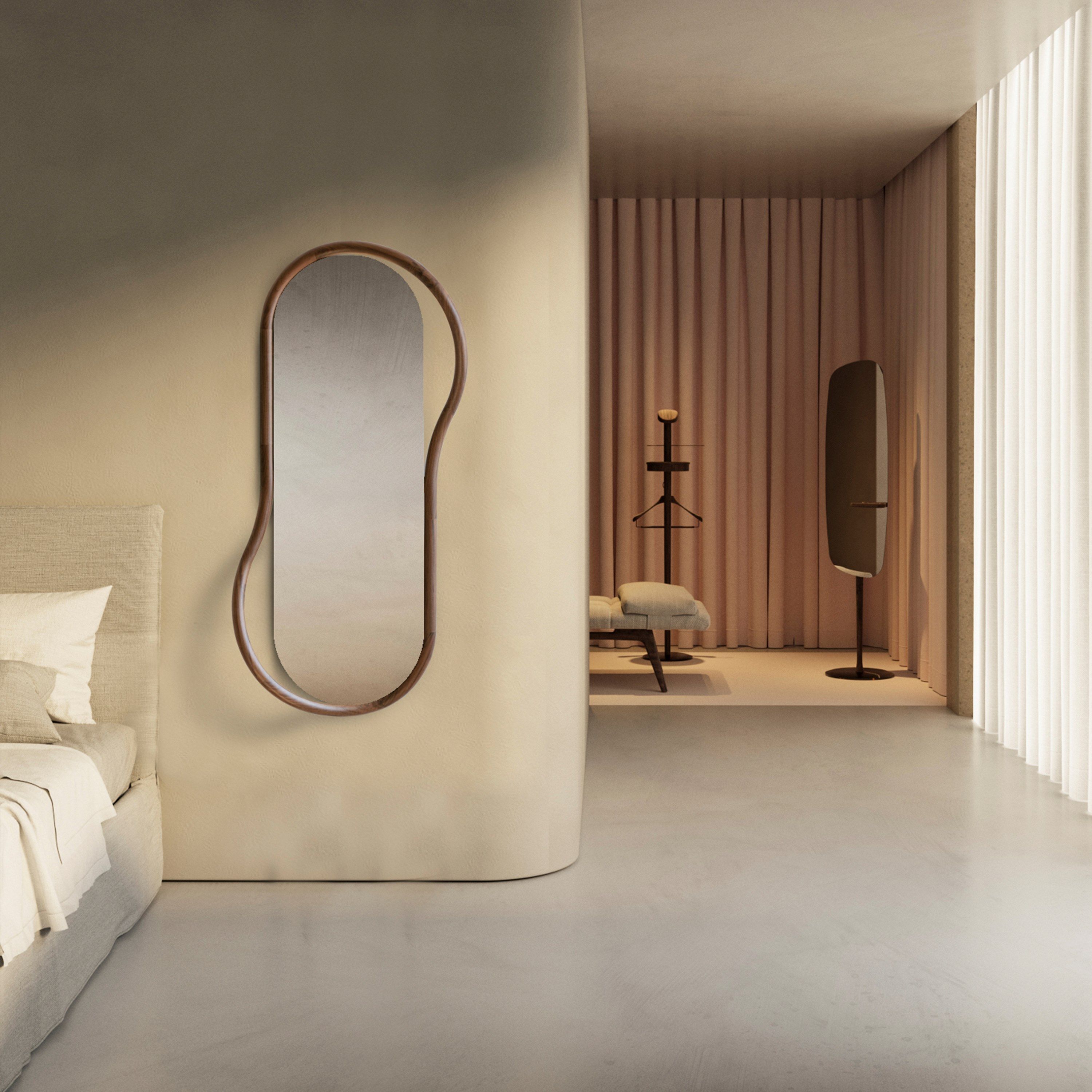 Овальное зеркало грецкого ореха с рамкой NOMON Unut ARCH-00083662 - Вид №3