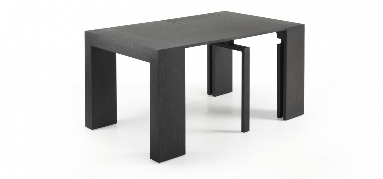 Обеденный стол раздвижной квадратный коричневый шпон 45-200 см Penta BARCELONA DESIGN  147028 Черный  - Вид №1