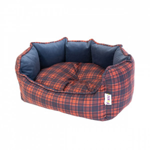 ПР0054240 Лежак для животных Geometry Клетка 53х46см красно-синий Foxie