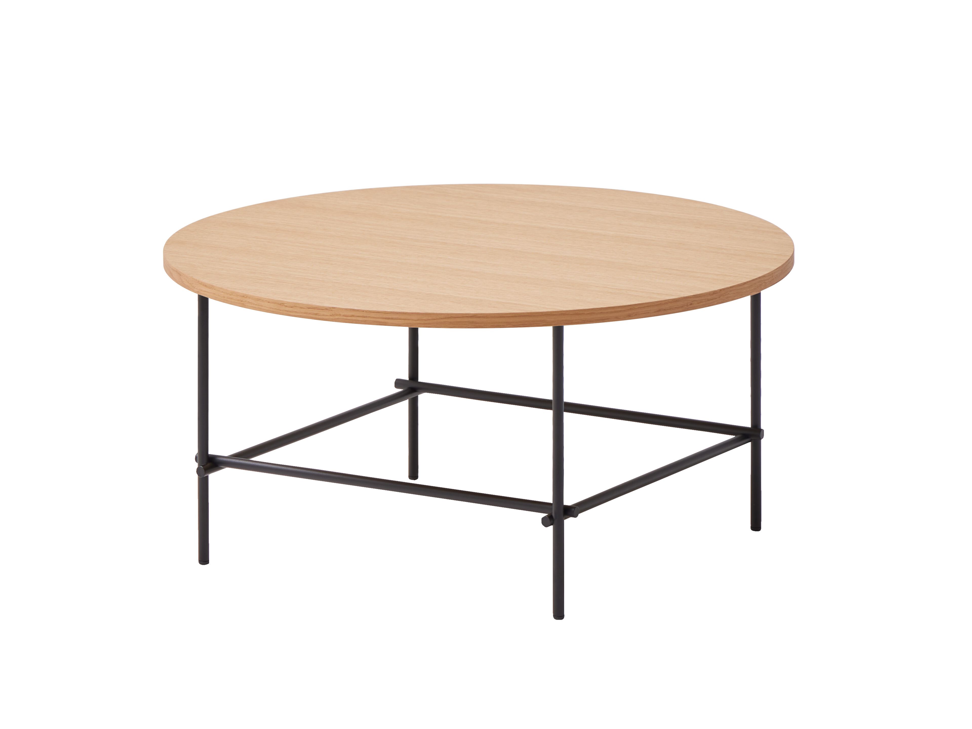 Металлический низкий круглый журнальный столик с деревянной столешницей INCLASS Nuc ARCH-00052041