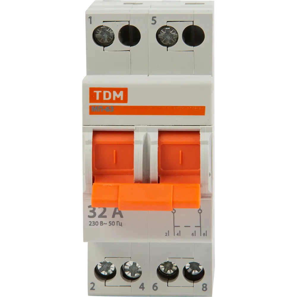 Выключатель нагрузки TDM Electric МП-63 2P 32А для безопасного управления электропитанием 84399556 STLM-0049325 - Вид №1