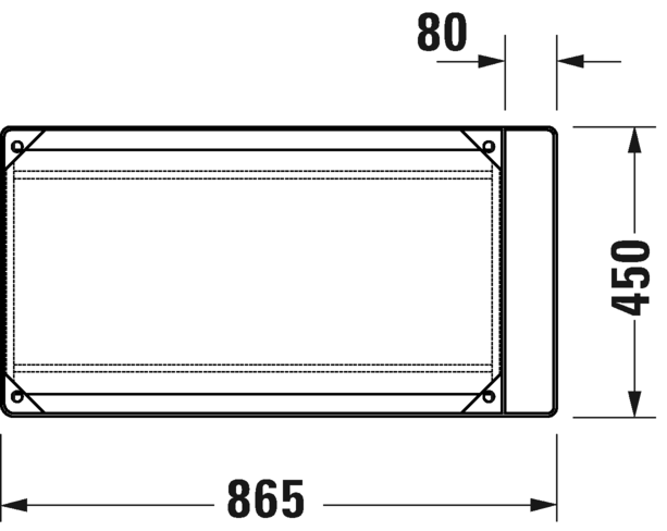 0031114600 Консоль металлическая напольная ** DuraSquare #003111 865 x 451 мм
Черный матовый Black Matt Duravit - Вид №3