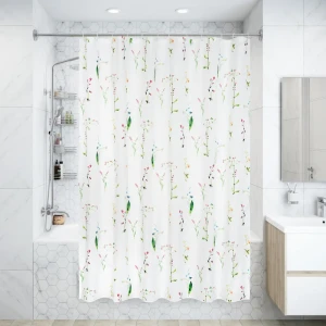 Штора для ванной Wess Meadow 180x200 см полиэстер цвет белый/зеленый 82355499 STLM-2164016
