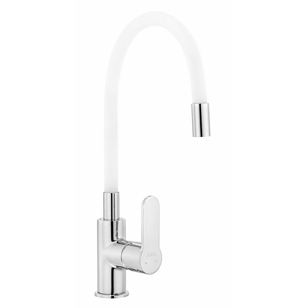 102118110  Смеситель для мойки Nita с гибким изливом - белый Eca 