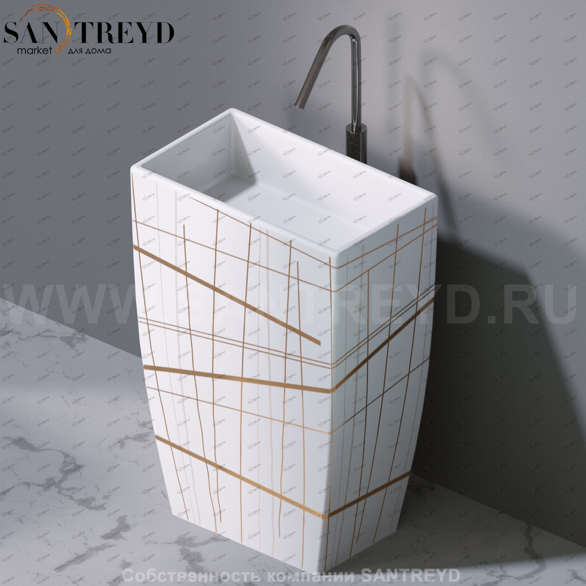 L110415G Напольная раковина стоящая прямоугольная A. e T. Italia Tower AeT ITALIA