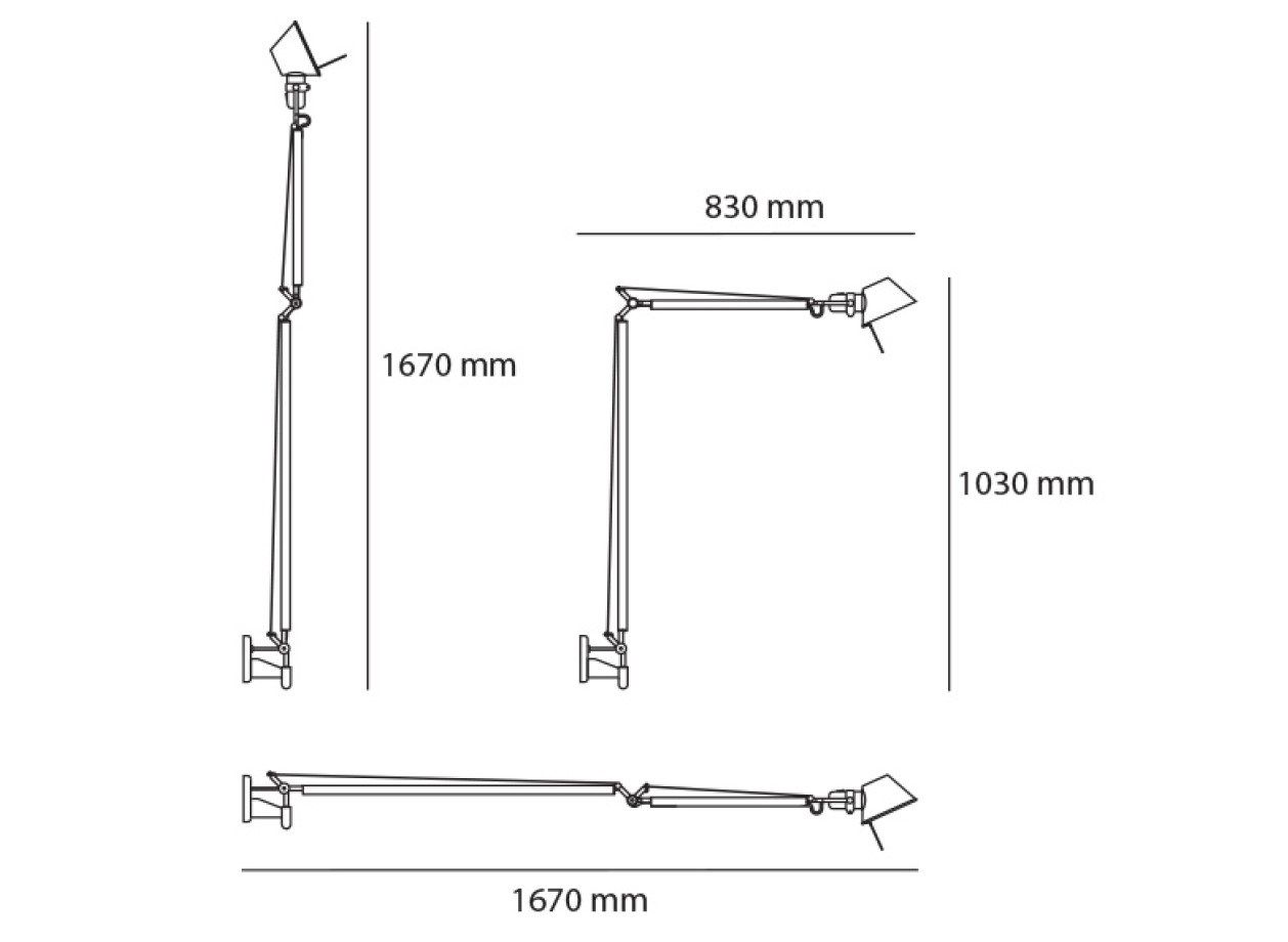 Алюминиевый настенный светильник с гибким кронштейном Artemide Птолемей ARCH-00026896 - Вид №2