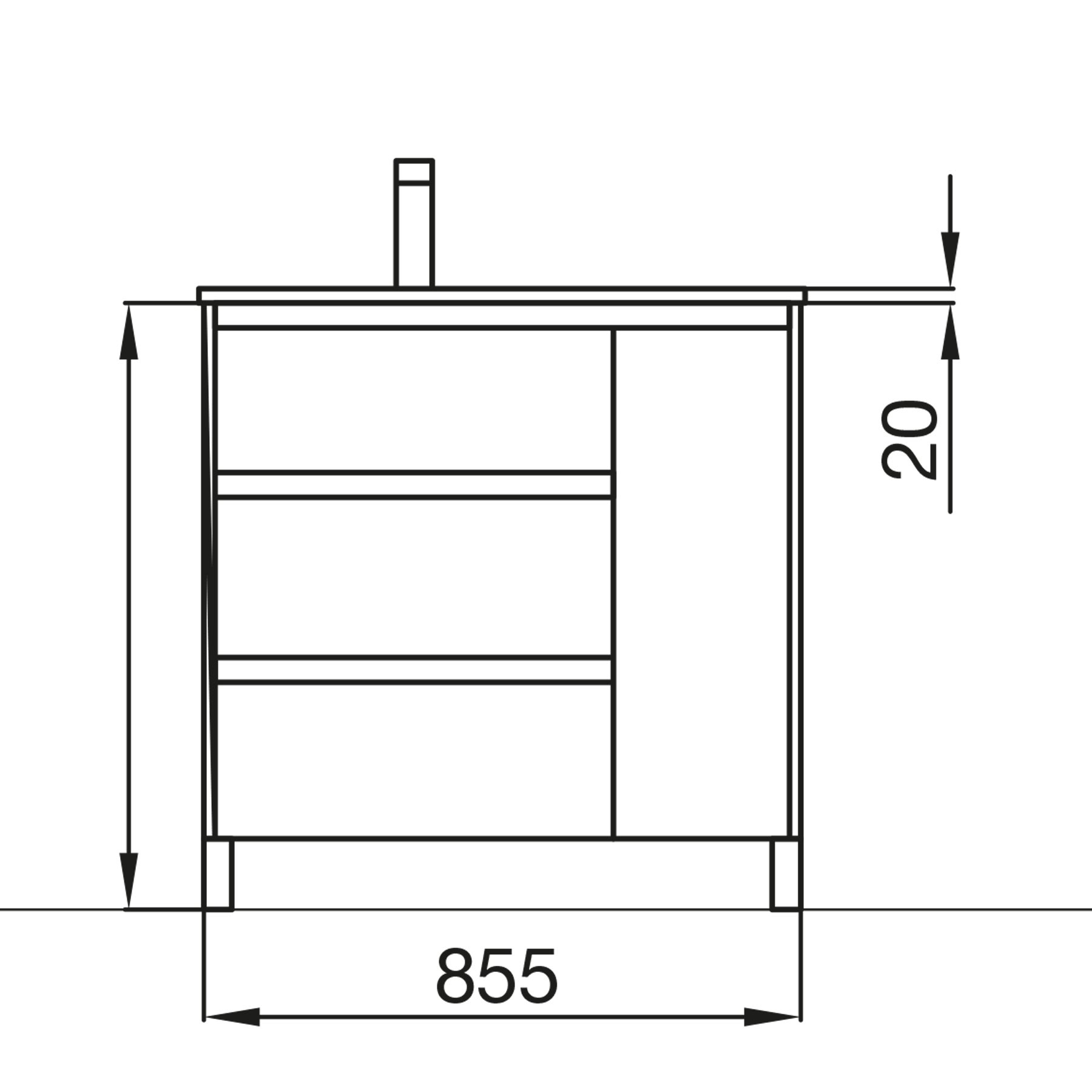 85118 SALGAR Мебель для умывальника ARENYS 855 WHITE GLOSS LACQUERED + Раковина Глянцевый белый - Вид №2