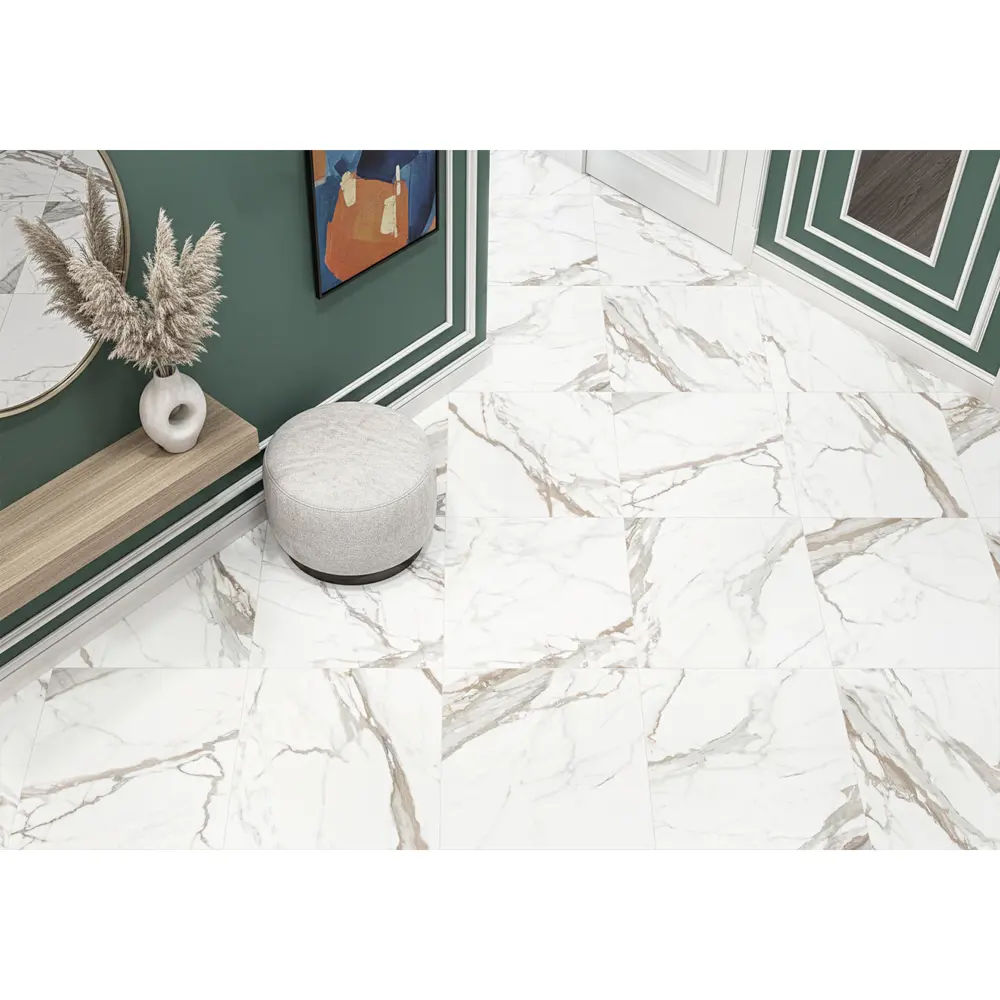 Глазурованный керамогранит Alma Ceramica Calacatta Gold 04 60x60 см 1.8 м² матовый цвет белый 89458932 STLM-2203690
