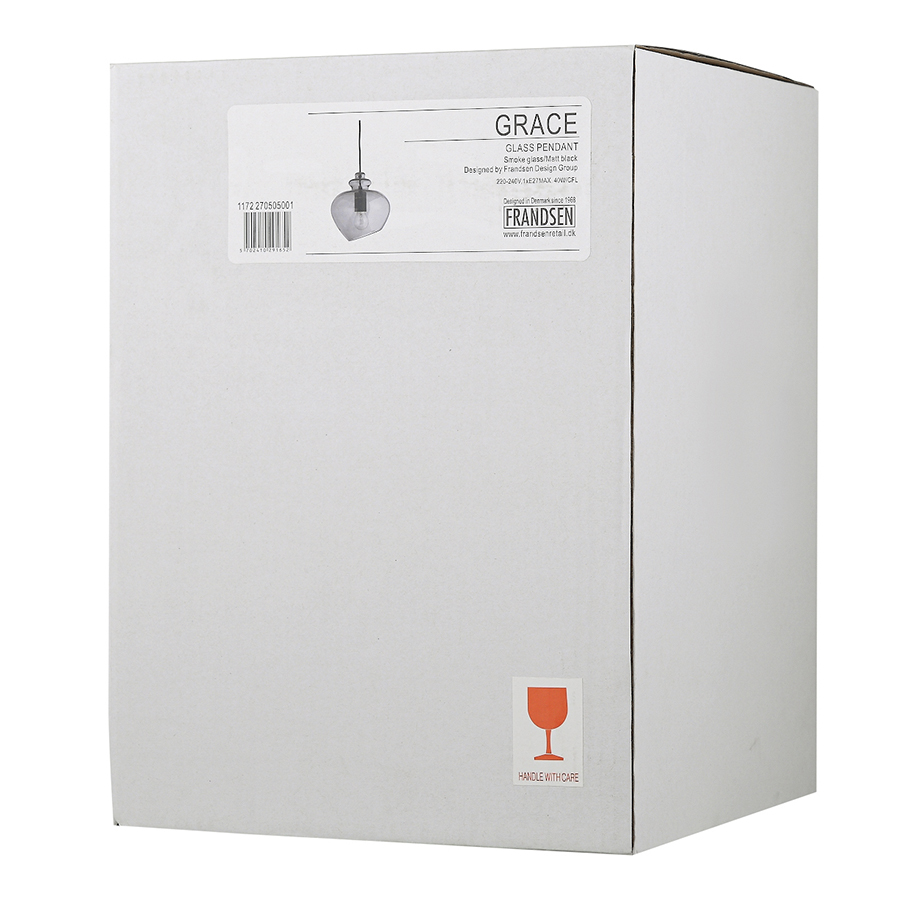 1172_270505001 Лампа подвесная grace, 25хD21 см, дымчатое стекло, черный цоколь Frandsen  - Вид №6