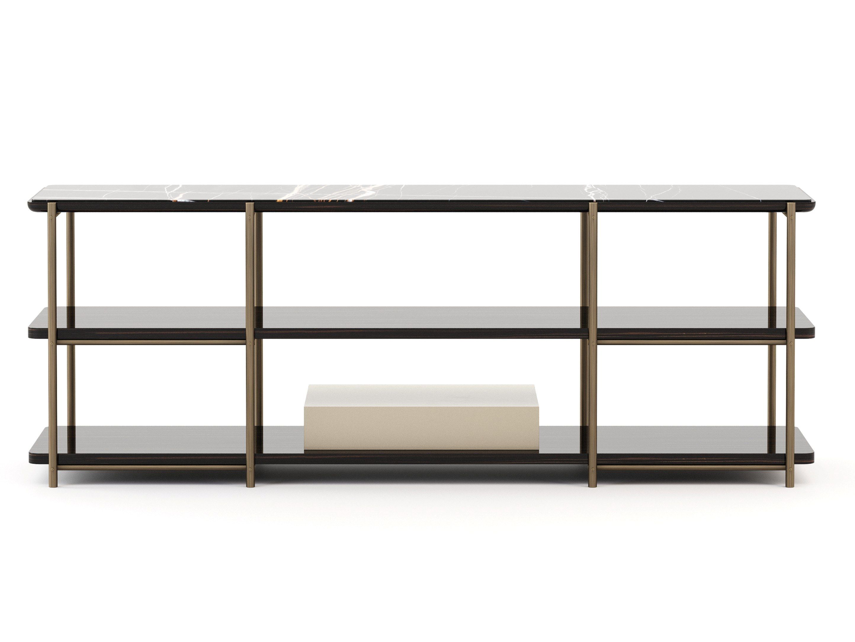 Прямоугольная консоль с бронзовыми и мраморными столешницами Stylish Club His &amp ARCH-00108194 - Вид №1