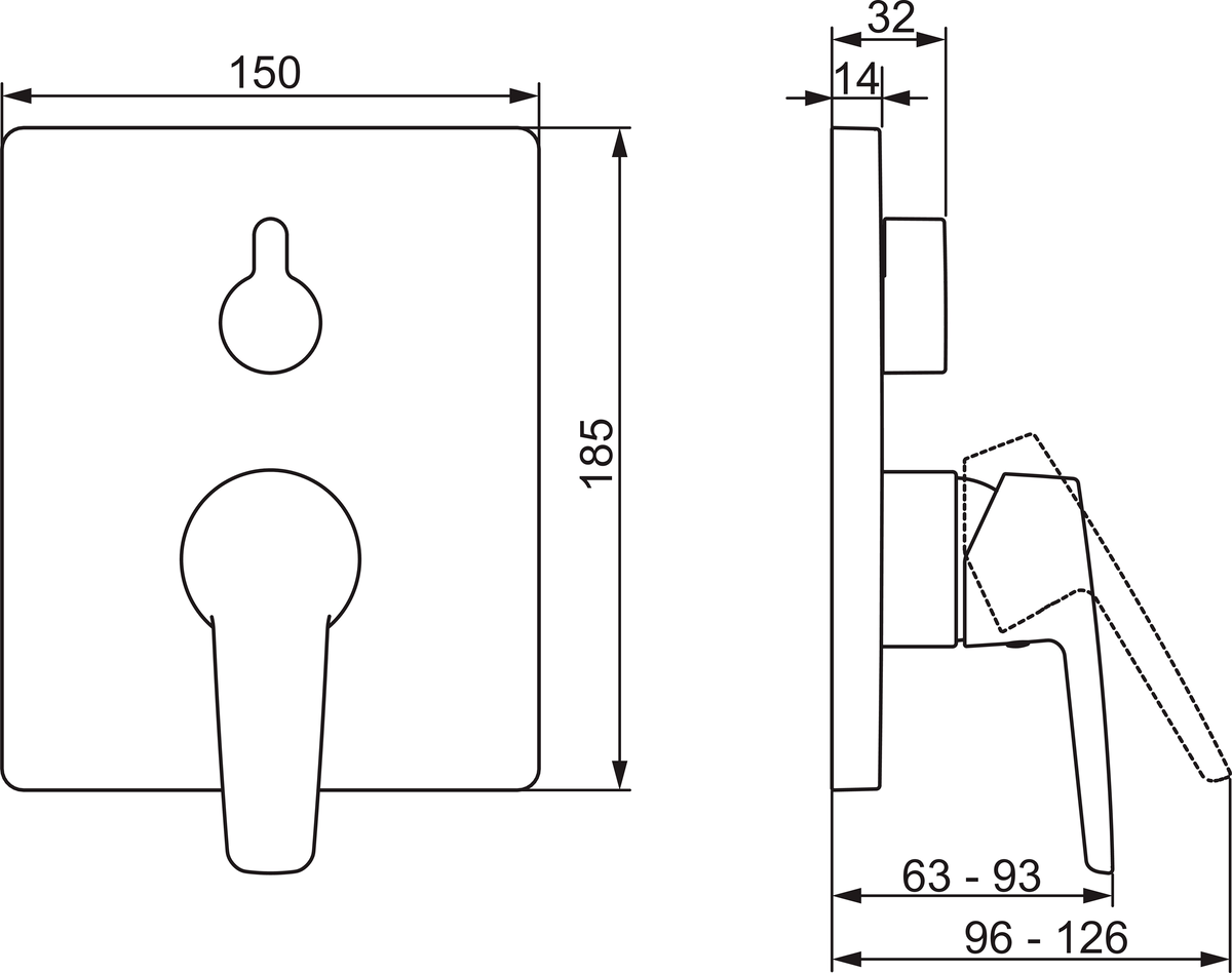 Oras 3988 Панель смесителя для ванны и душа 3988 Saga Хром  - Вид №1