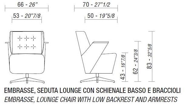 ESTEL GROUP Стеганое кожаное кресло с 4 спицами Embrasse sun-id-1474664 - Вид №3
