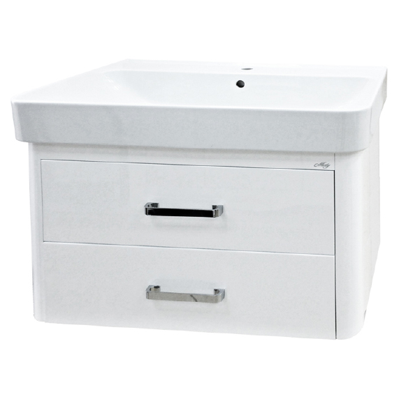 Тумба Нью-Йорк-60 подвесная с 2 ящ. с раков. Олимпия-600 MISTY 2312173 - Вид №1