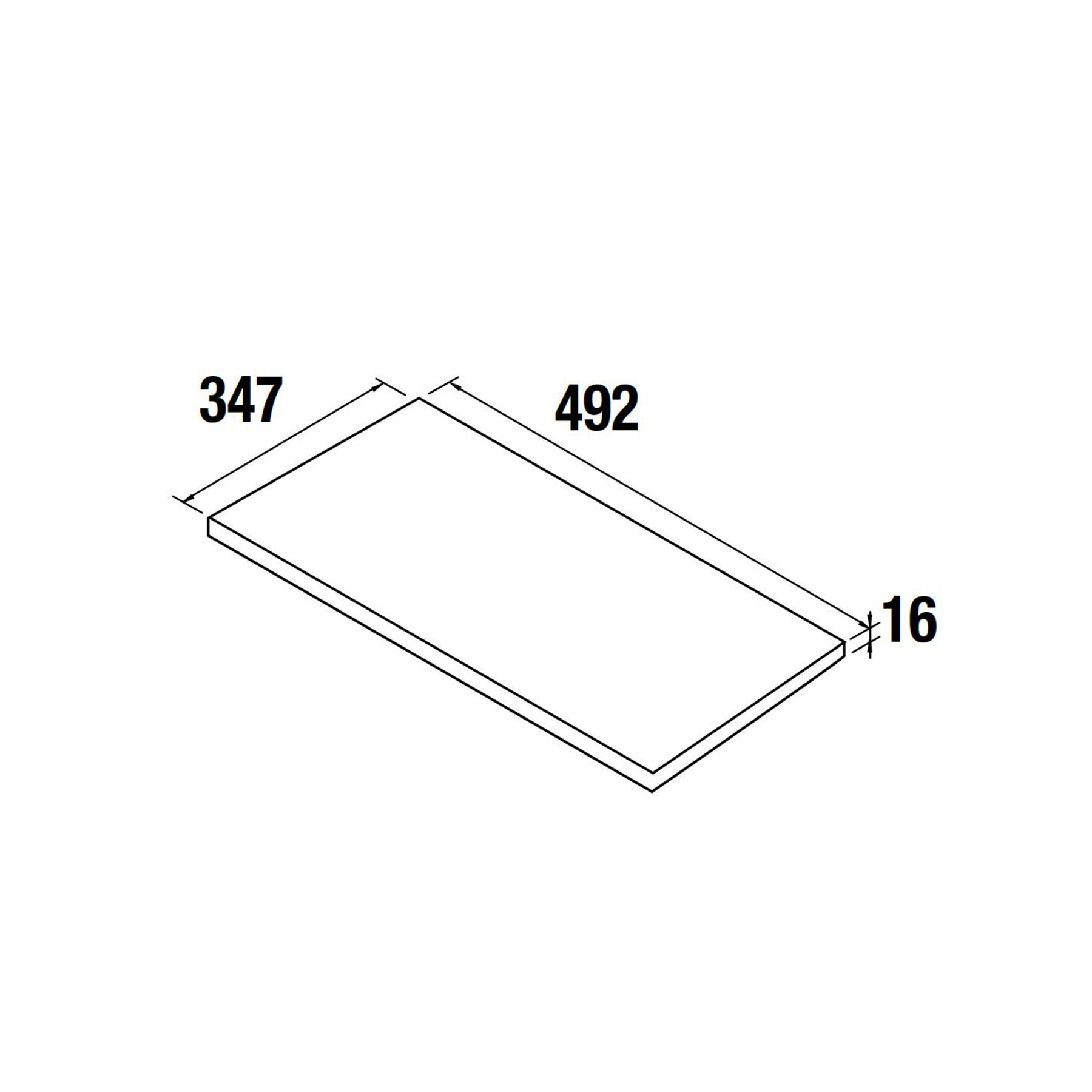 24348 SALGAR Полка АЛЬЯНС глубина 40 НАТУРАЛ 492 x 347 x 16 мм  - Вид №1