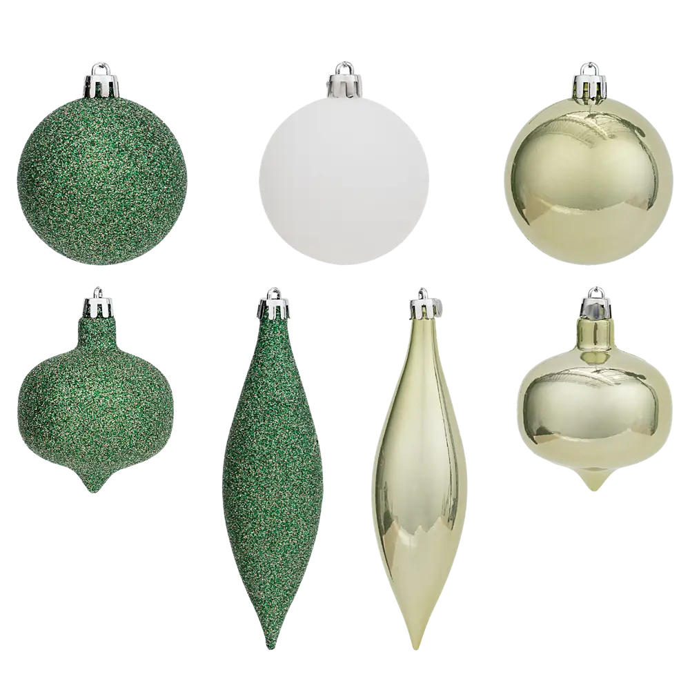 Набор елочных шаров KREAFORTA зеленый с блестками 26 шт 89420529 STLM-1580474 - Вид №3