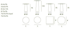 Керамический высокий садовый стол