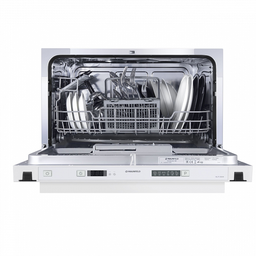 MLP 06IM Посудомоечная бытовая машина mlp-06im/ полноразмерная, • тип установки: встраиваемая компактная 55см • количество комплектов: 6 • управление: электронное сенсорное с цифровым дисплеем • количество программ: 6 (интенсивная, стандартная, экономи чн Santreyd  - Вид №4