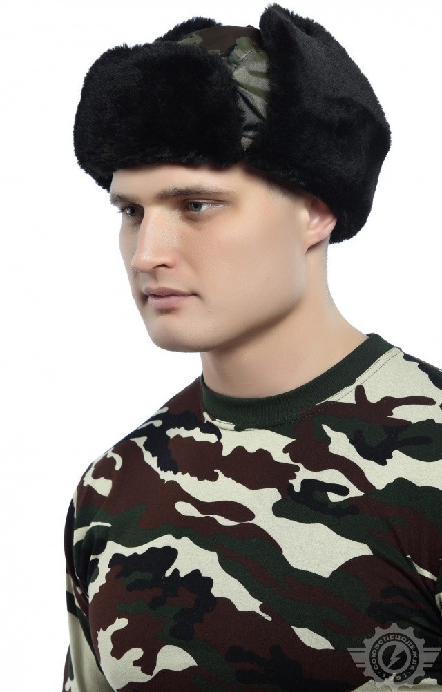 61511 Шапка-ушанка камуфляж зеленая  Камуфляжная форма  размер 59 Спецодежда  - Вид №2