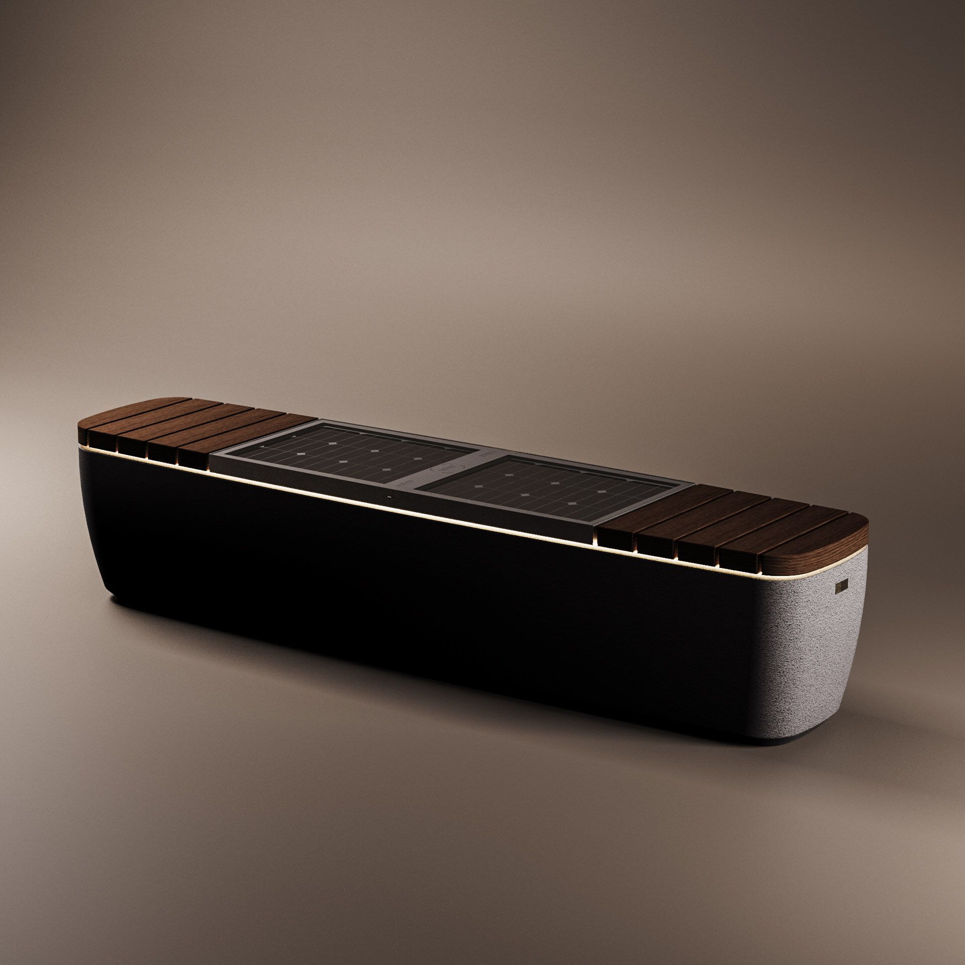 Солнечная бетонная скамья со встроенным освещением Kremen ARCH-00122992 - Вид №28