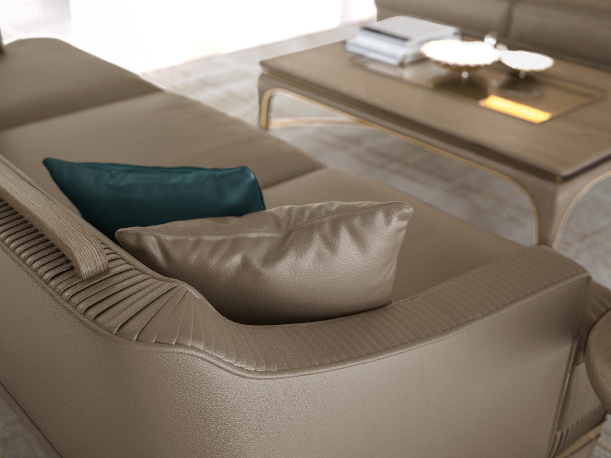 Квадратная однотонная подушка для дивана A.R. Arredamenti Александр ARCH-00111947 - Вид №3