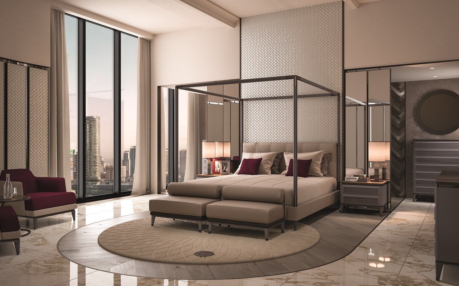 Кожаный прямоугольный пуф CPRN HOMOOD Blue Moon ARCH-00153287 - Вид №1