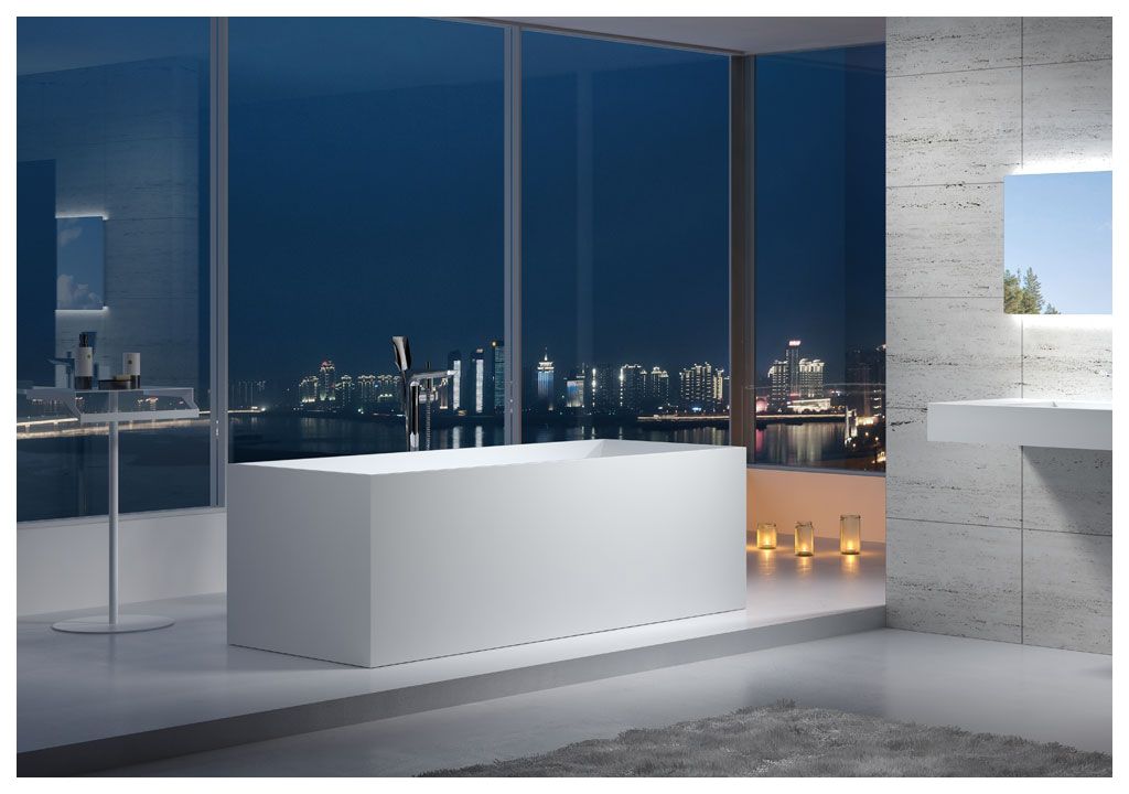 Ванна из искусственного камня Aquanet Soul Smooth TC-S107 170x73, матовая TCS107 - Вид №1