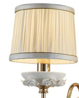 Бра с абажуром на 2 лампы белое "Эрин" 1030/2W-GD-WT LUMIEN HALL ЭРИН 00-3931618 Белый  - Вид №3