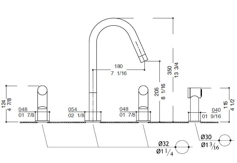Смеситель для кухни из нержавеющей стали со съемным ручным душем MGS T45 ARCH-00058725 - Вид №2