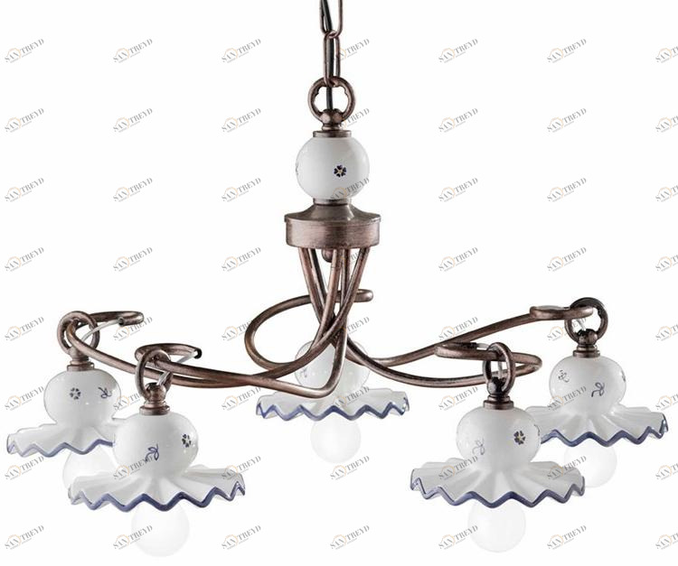 FERROLUCE Керамическая люстра прямого света в классическом стиле Roma C403-5