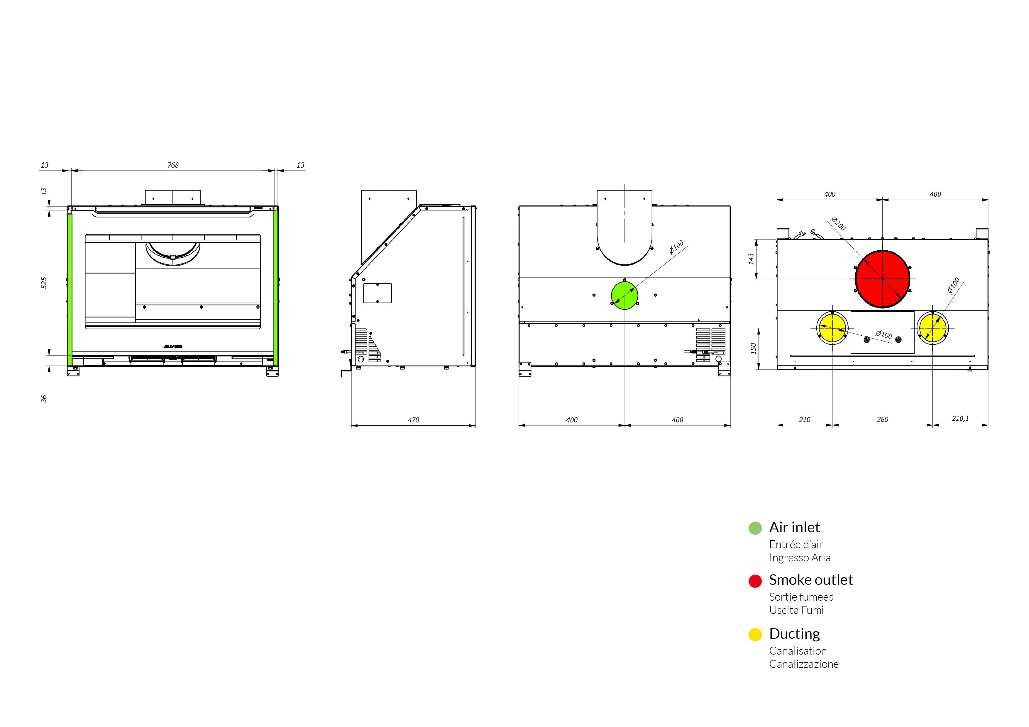 Вставка для дровяного камина класса A+ Jolly Mec воздушные системы ARCH-00122234 - Вид №2