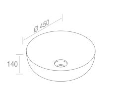 L615T0R0V0140 Раковина накладная ELITE ROUND M 450х450х140 мм без перелива Голубой матовый AeT ITALIA - Вид №1