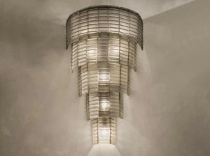 Euroluce Lampadari Настенный светильник из сатинированного стекла Plissè