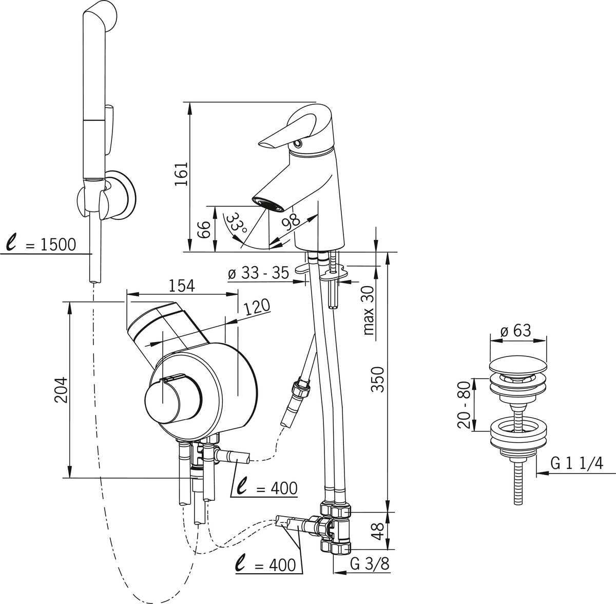 Oras 2703F Смеситель для умывальника, 3 V 2703F Optima Хром  - Вид №4