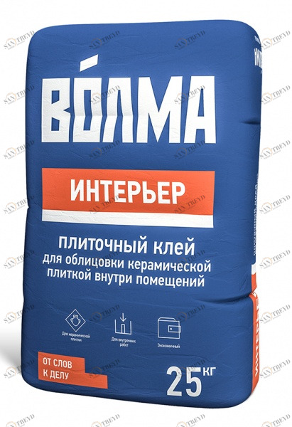 Клей плиточный цементный Волма-Интерьер 25 кг (внутр.плитка малого и среднего разм.) 254118