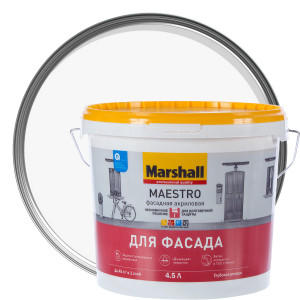 Фасадная краска MARSHALL MAESTRO BW 4.5 л - защита на 10 лет 17137644