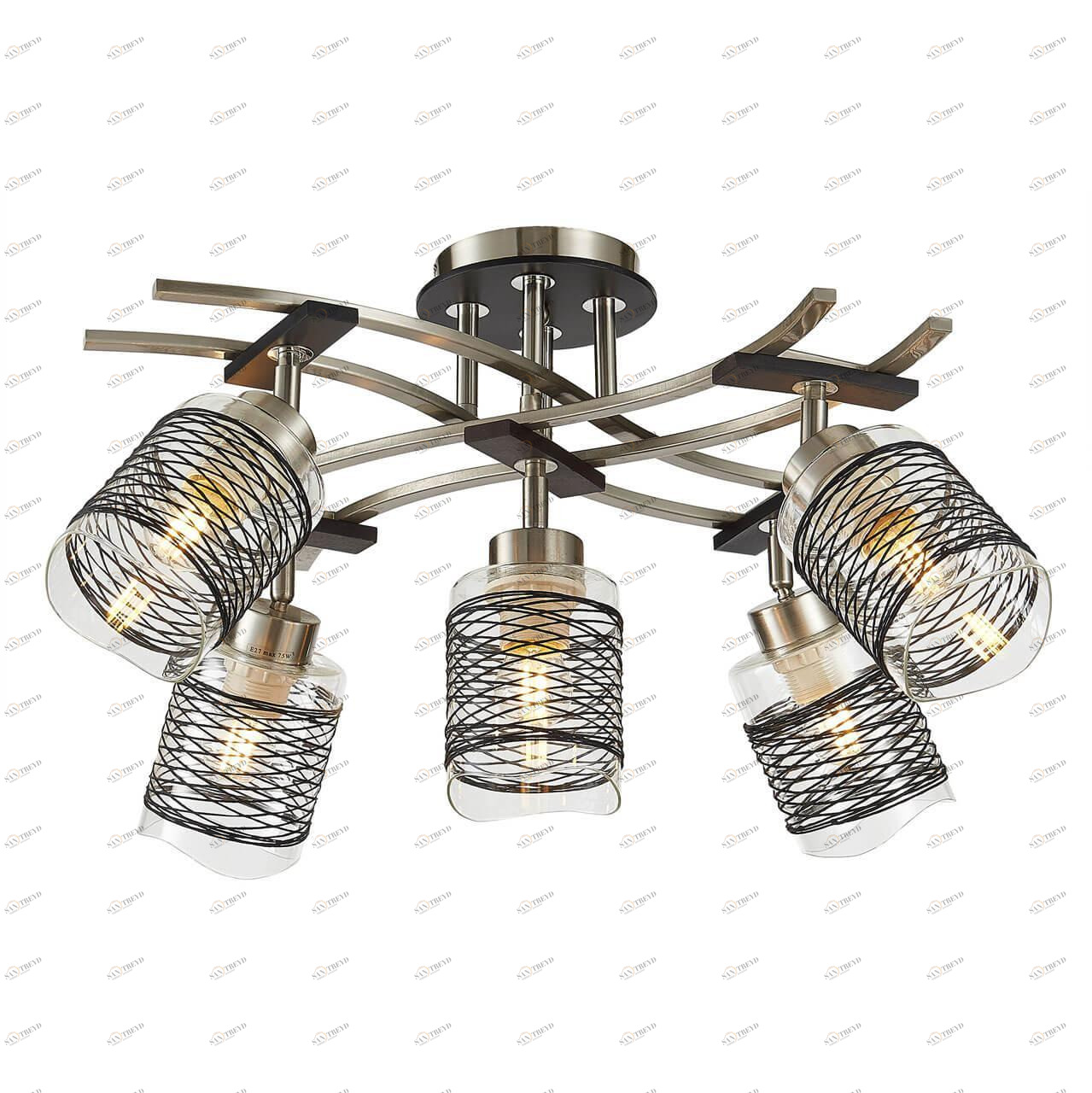Спот потолочный коричневый с 5 плафонами Citilux "Мерида" CL142152 CITILUX МЕРИДА 00-3924564 Коричневый 