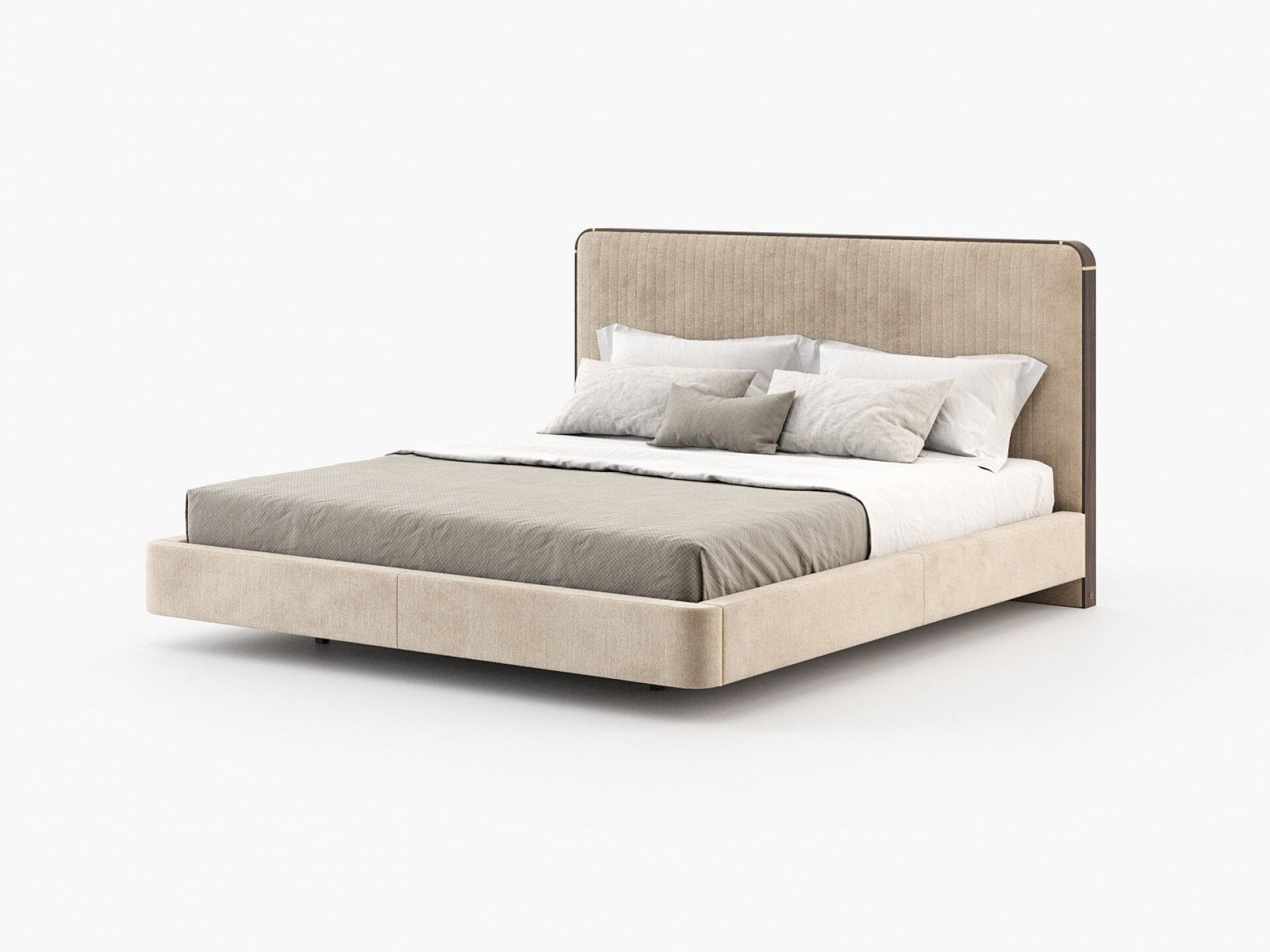 Двуспальная кровать из ткани с мягким изголовьем Laskasas ANNY ARCH-00006314 - Вид №3