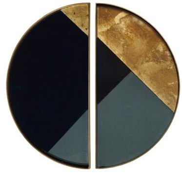 Ethnicraft Круглый стеклянный поднос декорированный вручную Gilded layers 20541 - Вид №1