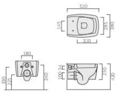 Керамический подвесной туалет Galassia MIDAS ARCH-00137919 - Вид №2