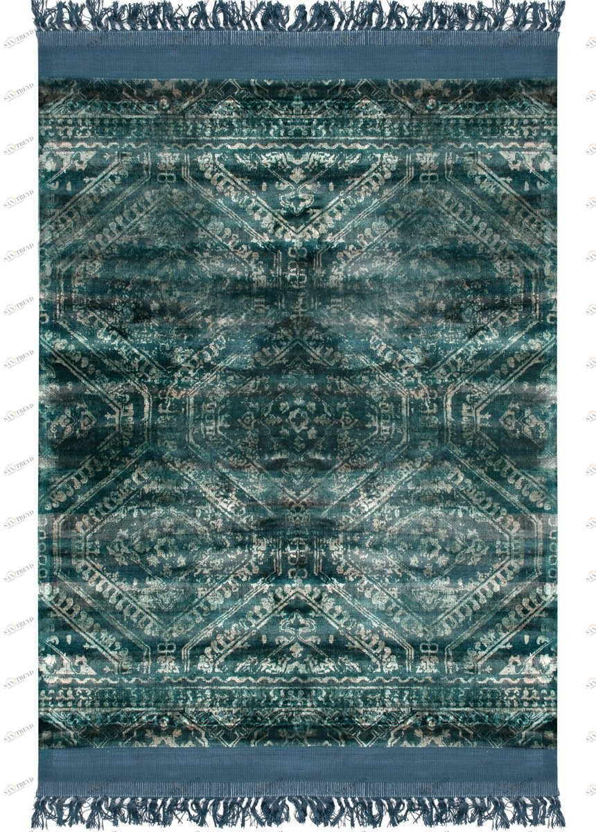 Ковер прямоугольный сине-зеленый 300х200 см Blush Black Coffe CARPETDECOR ДИЗАЙНЕРСКИЕ, HANDMADE 00-3893137 Зеленый;синий 
