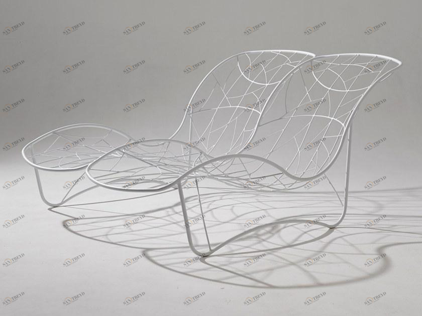 Studio Stirling Двойной садовый диван из стали с порошковым покрытием Recliner sun-id-1405992