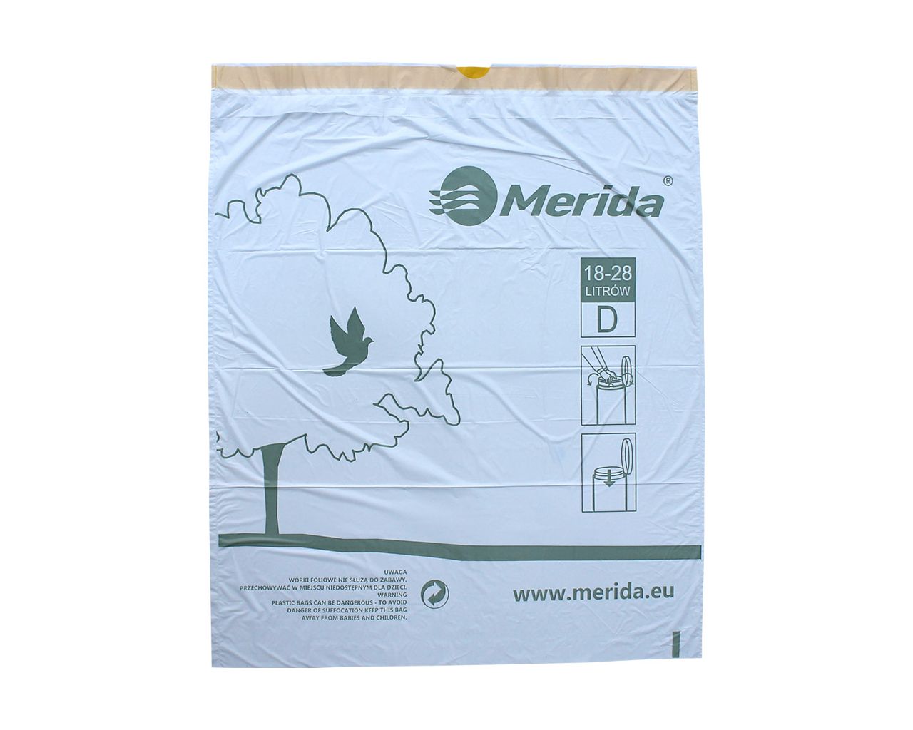 WTB301 Одноразовые мешки для мусора с кулиской, ароматизированный TOP, объем 18-28 л, рулон 20 шт., БЕЛЫЙ, ПЭНД Merida  - Вид №1