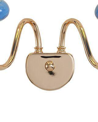 Бра с белыми абажурами голубое "Макей" 1031/2W-GD-PBL-WT LUMIEN HALL МАКЕЙ 00-3931602 Белый;голубой;золото  - Вид №2