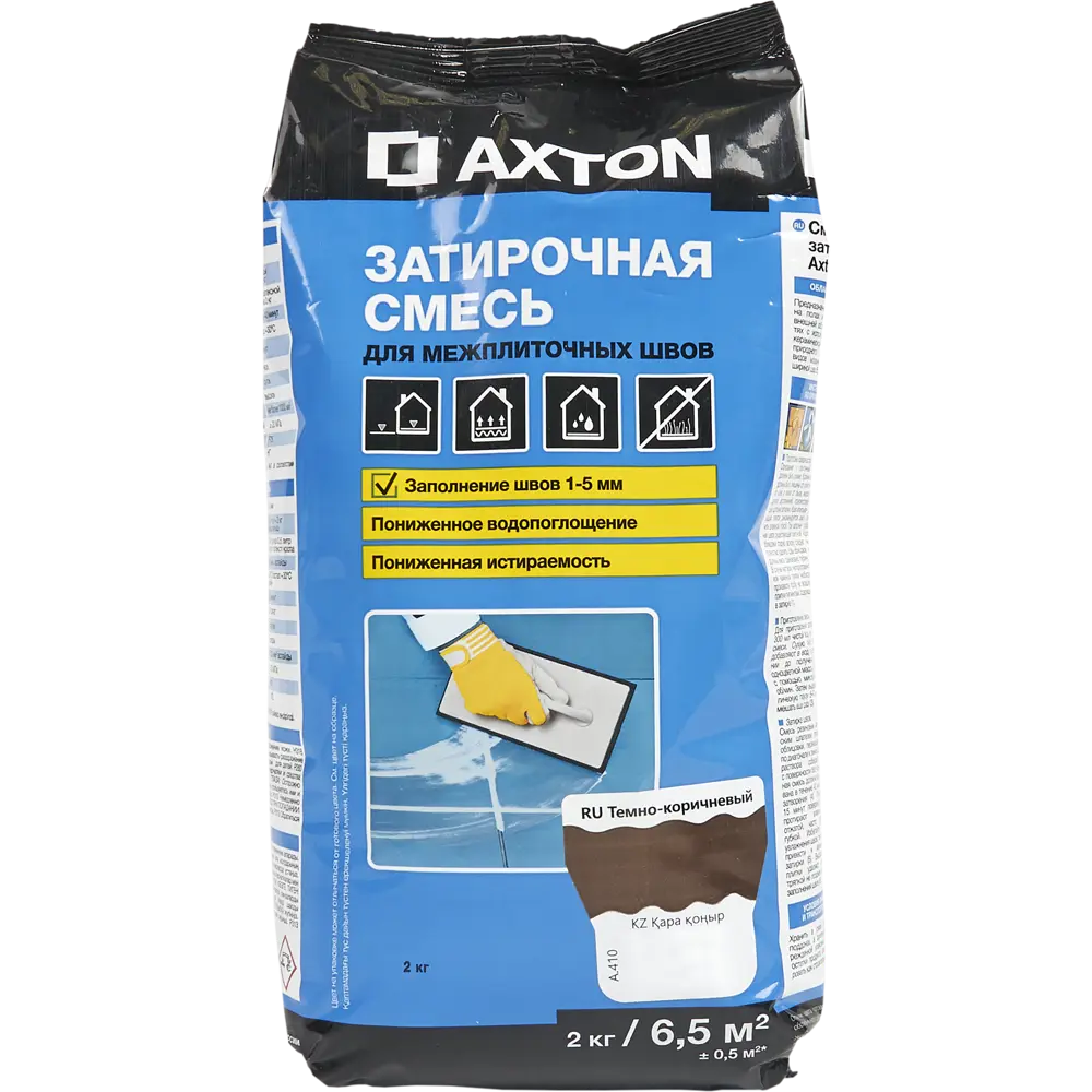 Цементная затирка Axton А.410 темно-коричневая для плиточных швов 2 кг 82403013 STLM-0026648 - Вид №1