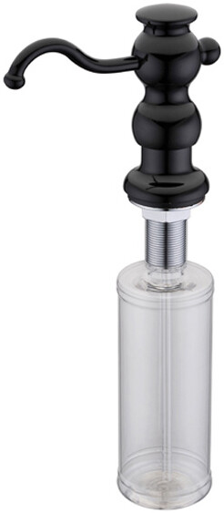 Встраиваемый дозатор ZorG Inox ZR-25 BLACK для жидкого мыла, черный