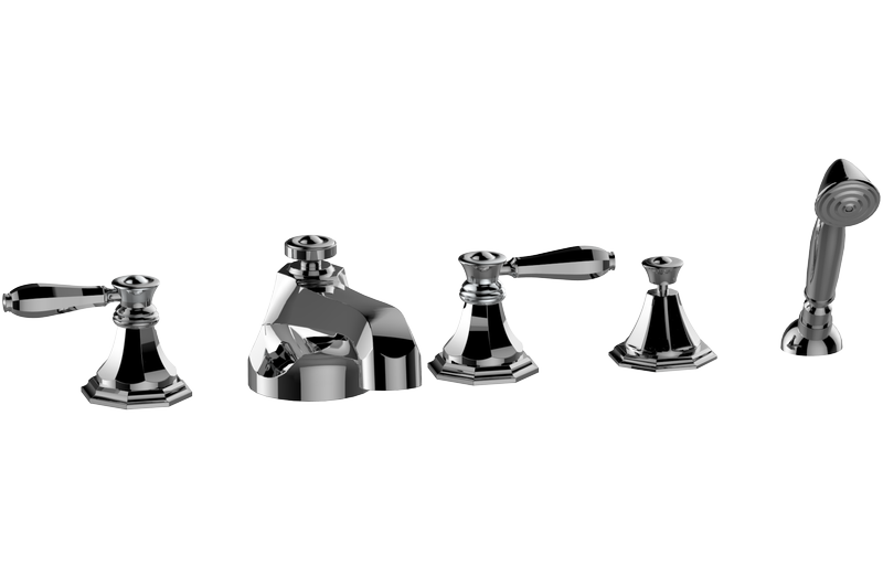 E-1953-LM63L Deck-mounted bathtub mixer with hand shower set GRAFF Topaz